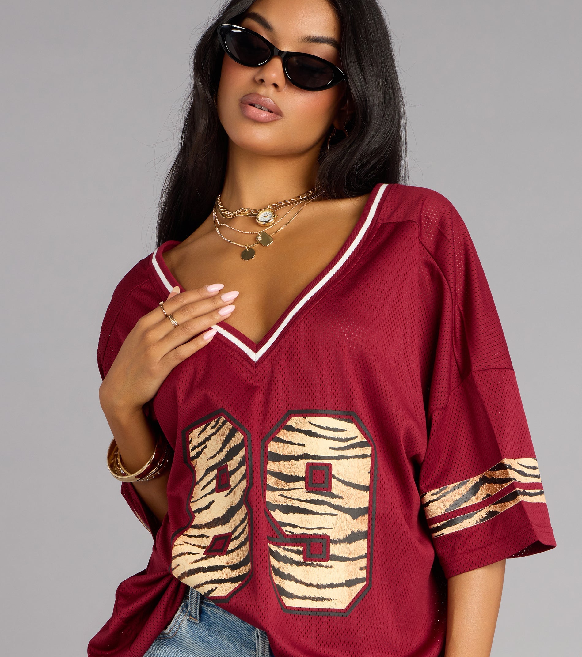 Easy MVP Tiger Print Jersey Top