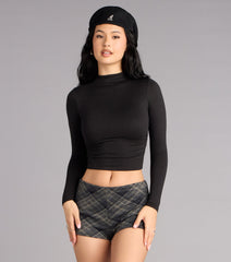 Cozy Sculpt Mock Neck Crop Top