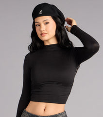 Cozy Sculpt Mock Neck Crop Top