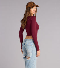 Effortless Tease Long Sleeve Crop Top