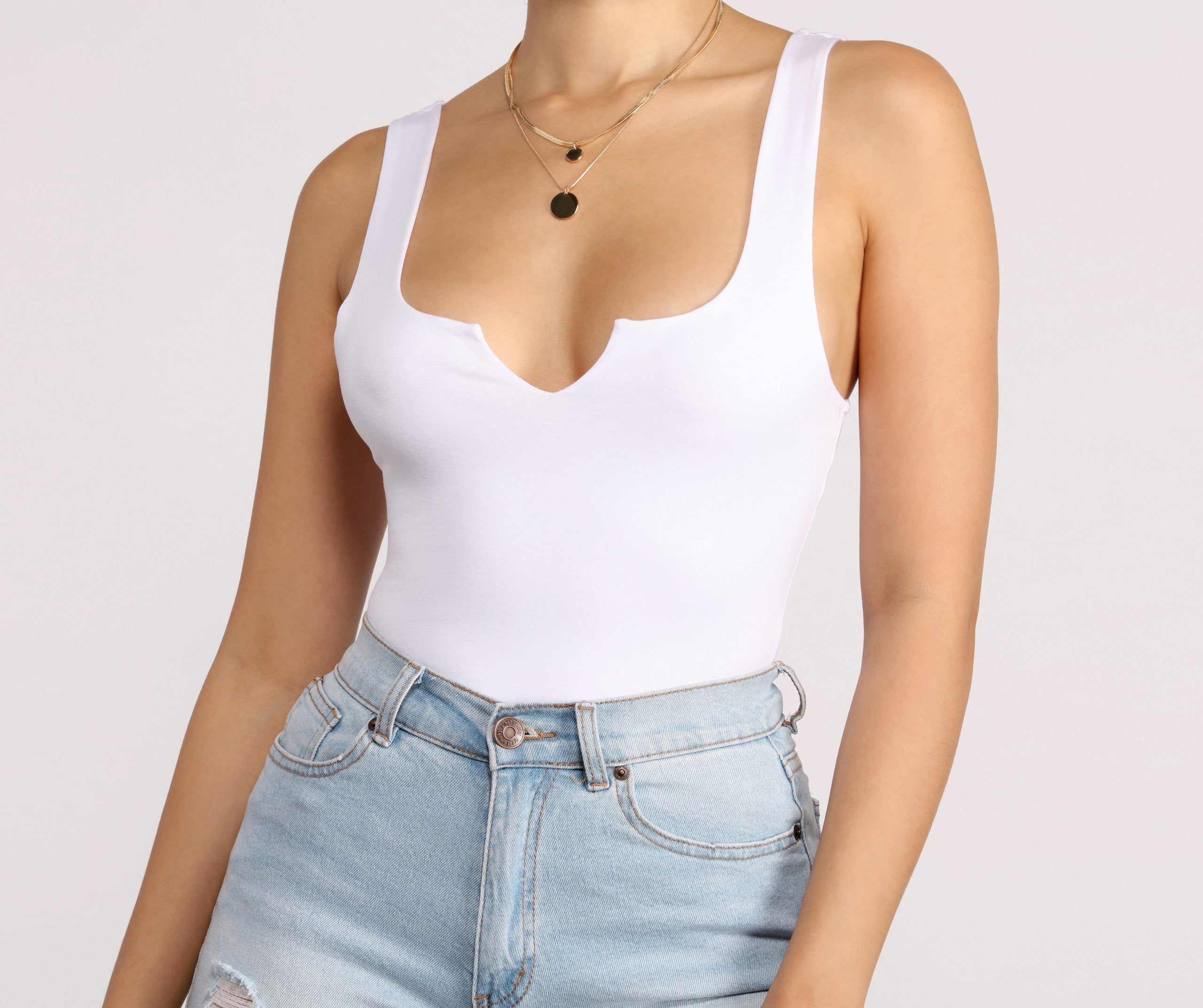 Basic Notch Front Tank Bodysuit