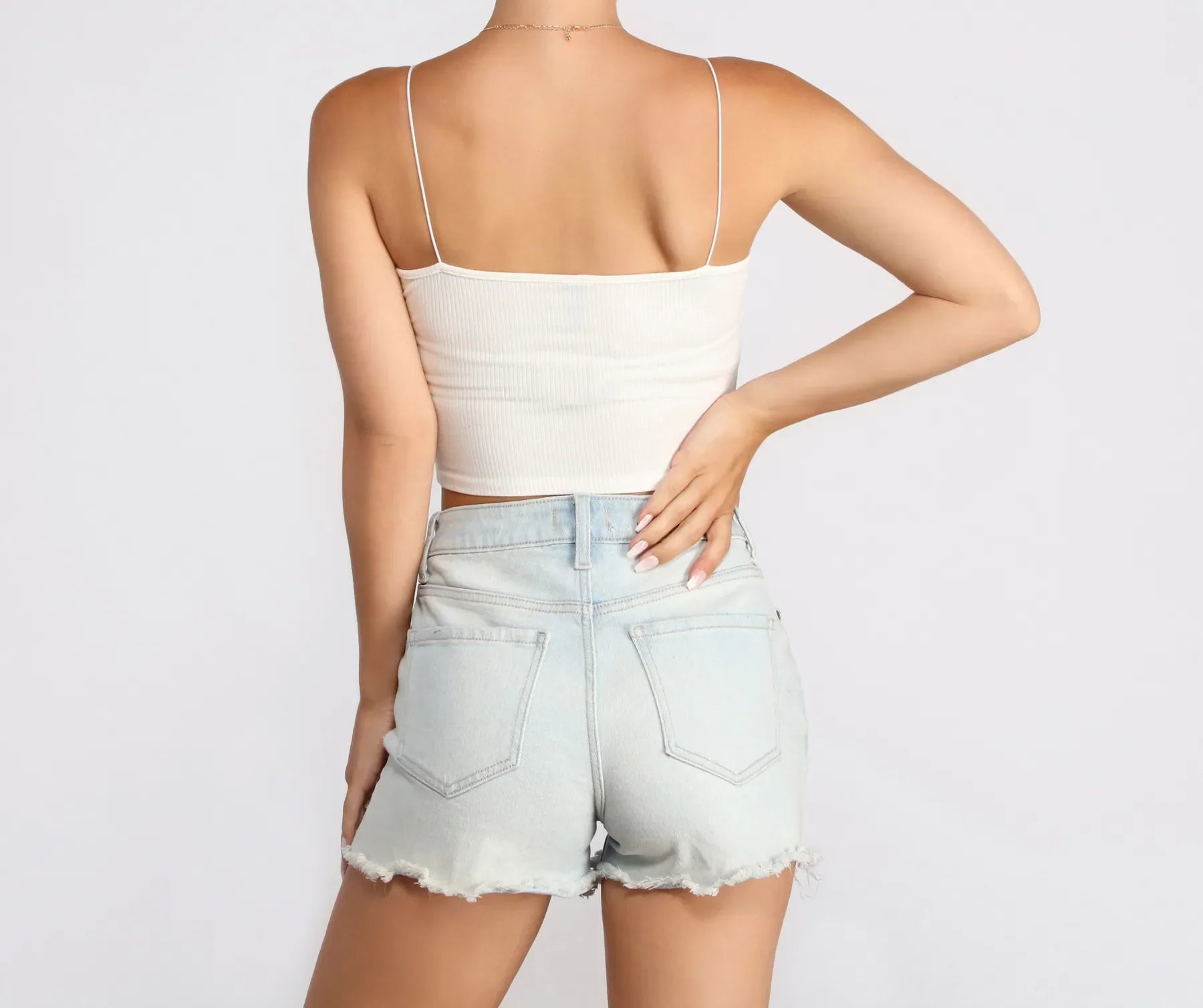 Basic Scoop Neck Ribbed Knit Tank Top