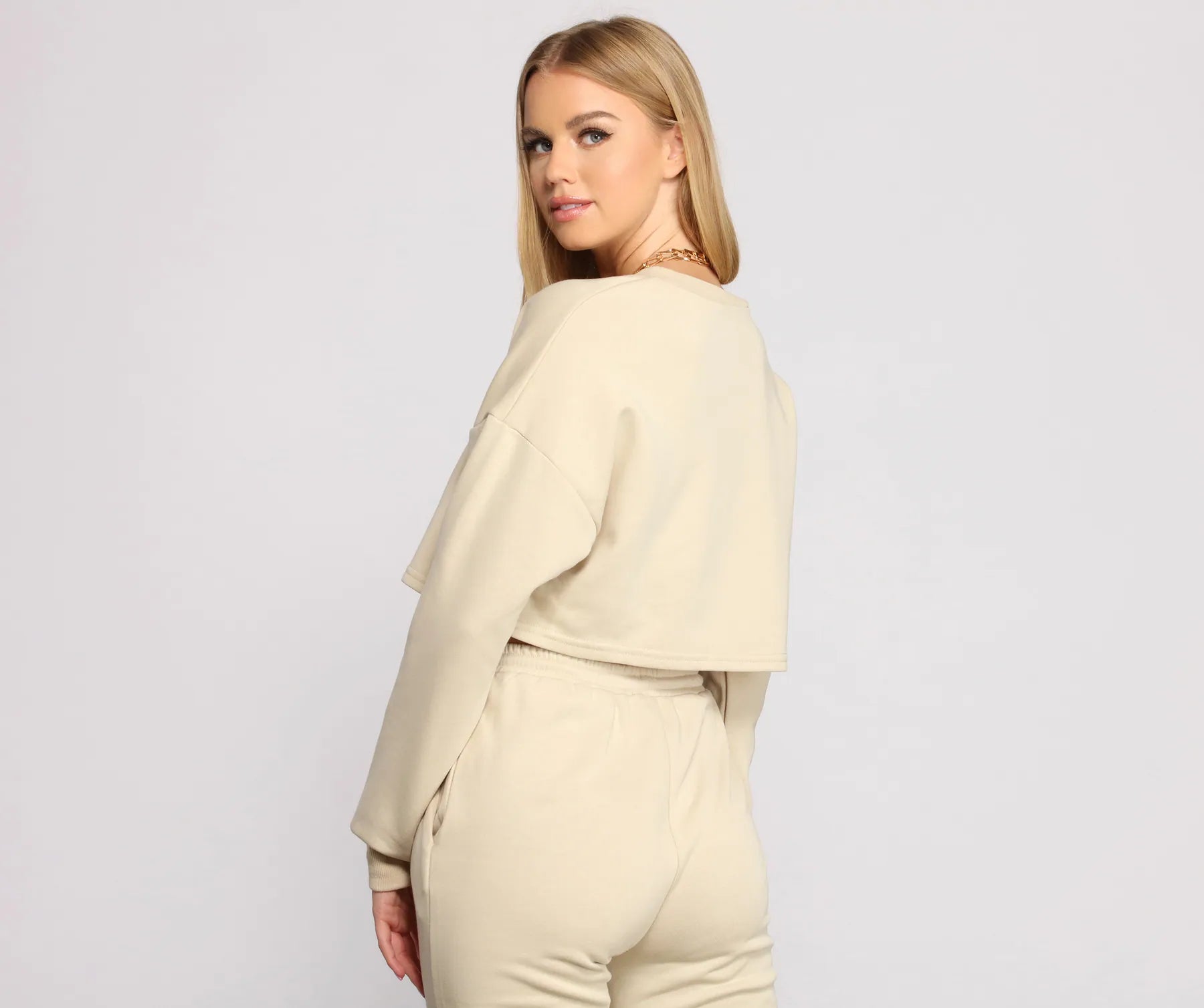 Cozy French Terry Knit Crop Top