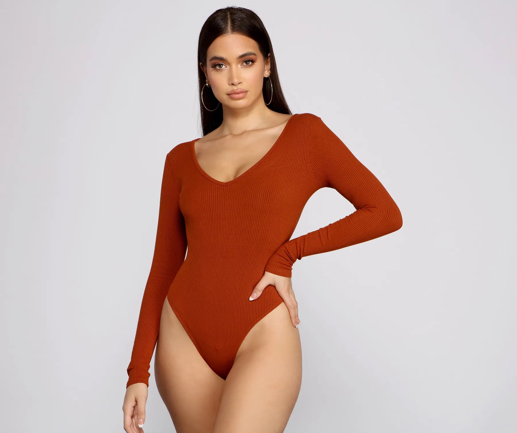 Basic Long Sleeve V-Neck Bodysuit