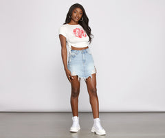 Dragon Graphic Ruched Tee Shirt