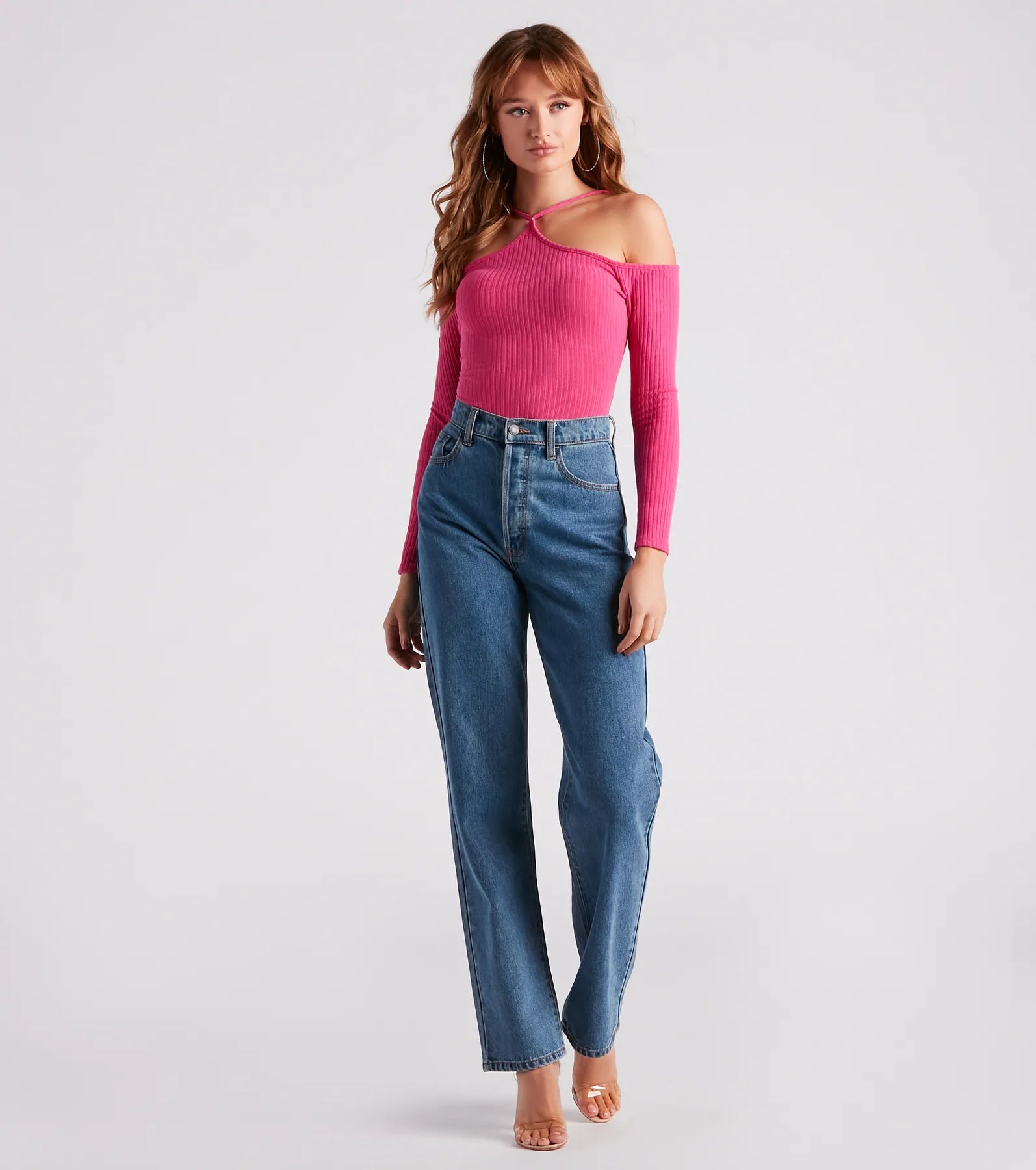 Gimme The Cold Shoulder Rib Knit Top