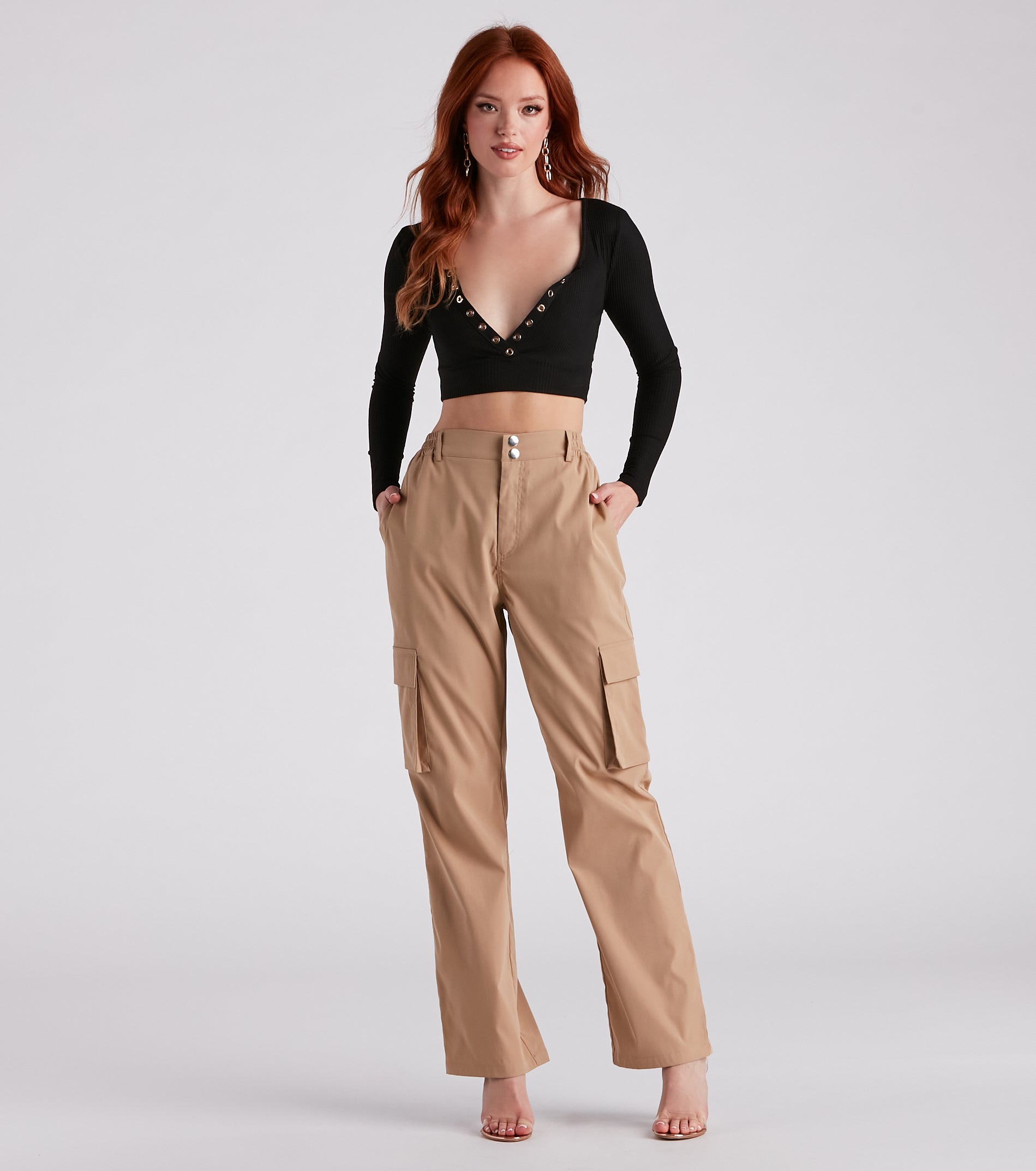 Stylish Staple Henley Crop Top