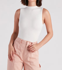 Smooth Silhouette Mock Neck Bodysuit