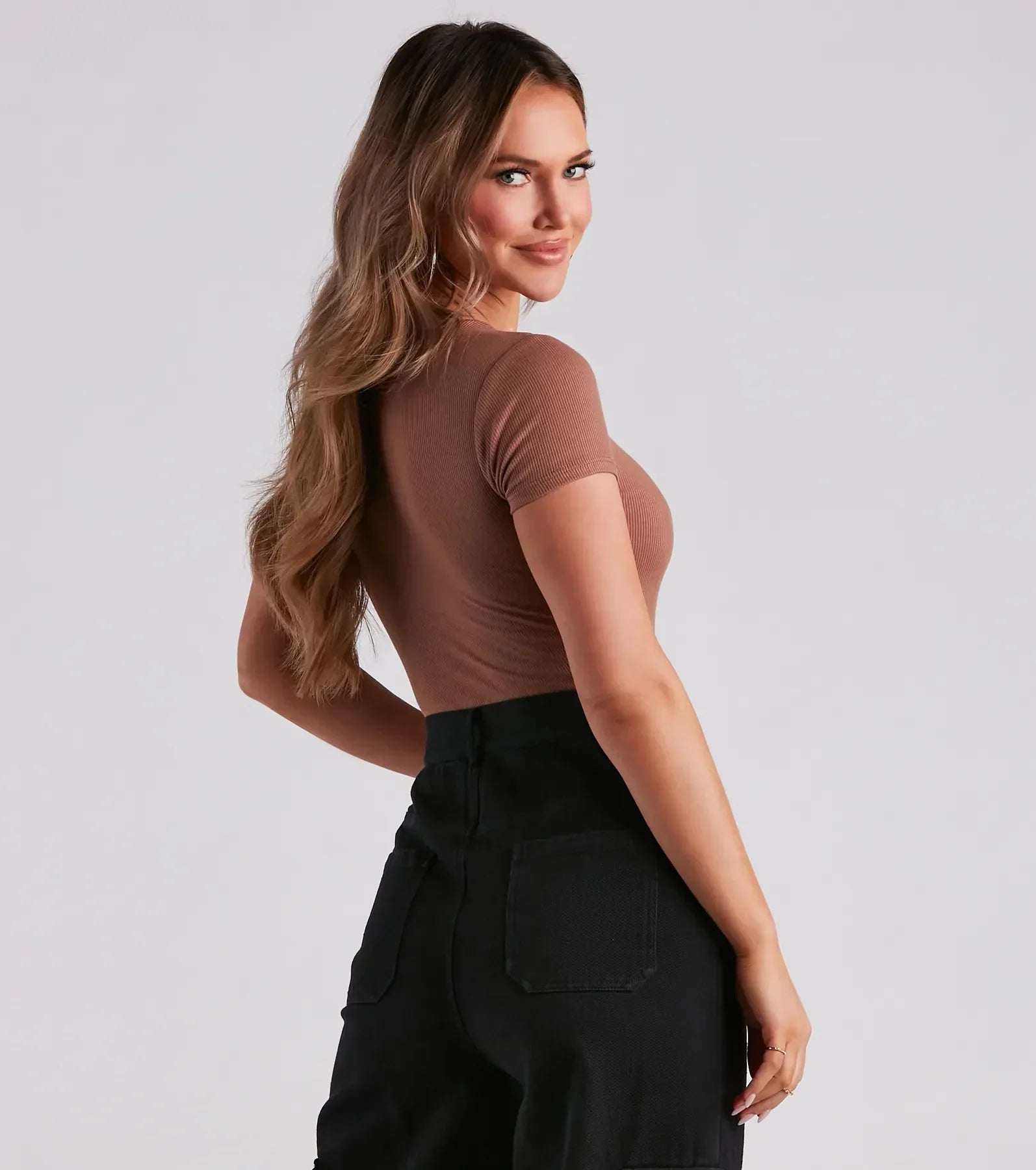 Casual Classic Button-Front Henley Bodysuit