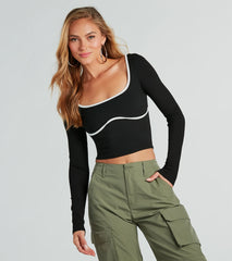 Read Between The Lines Contrast Crop Top