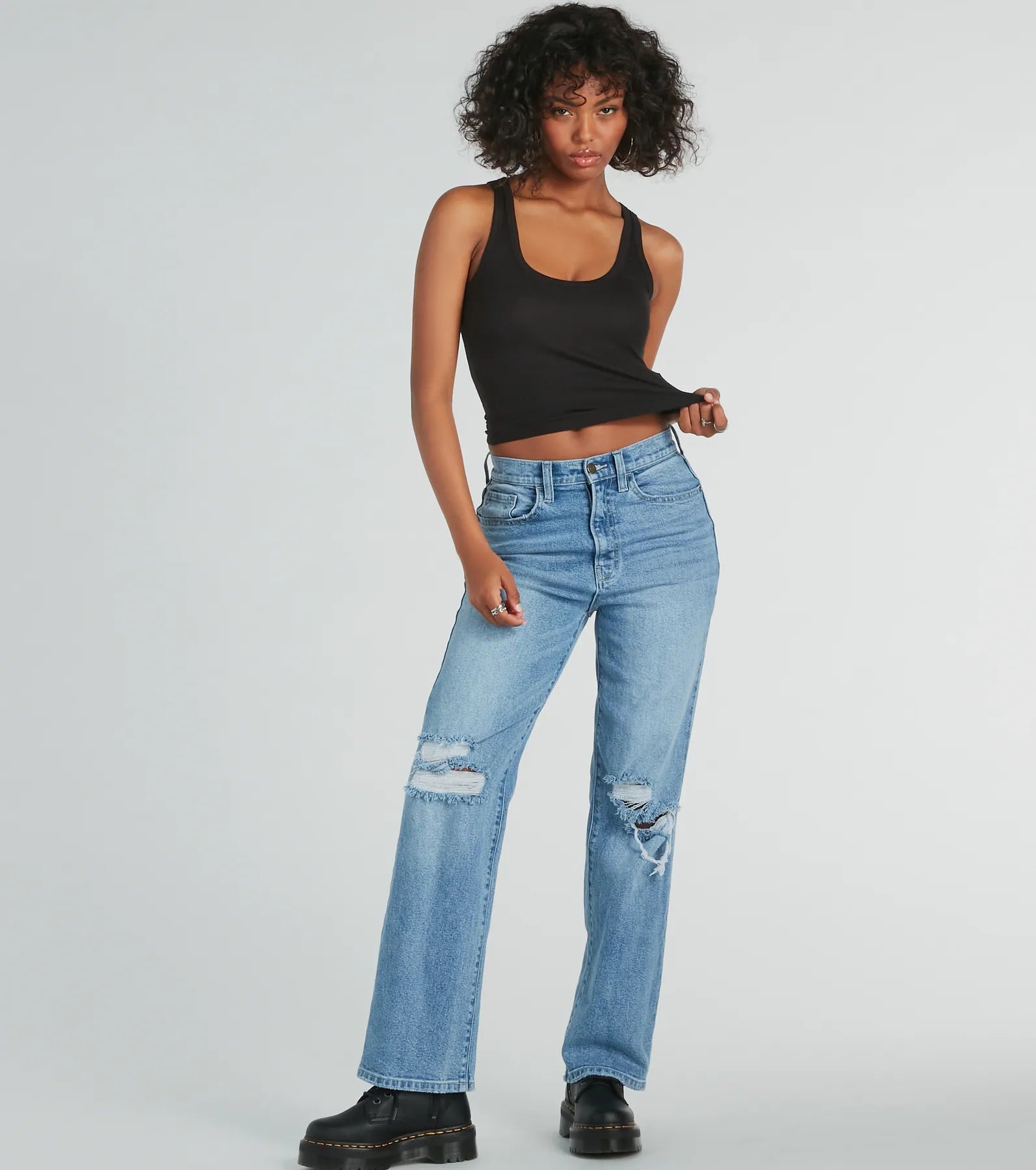 Fave Basic Scoop Neck Ribbed Knit Tank Top