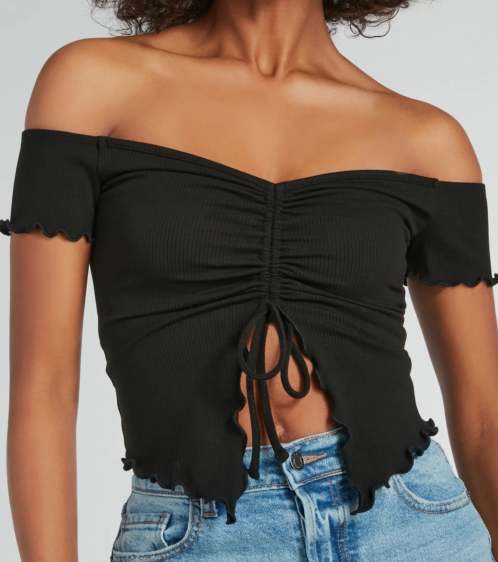 Heat Wave Off-The-Shoulder Crop Top