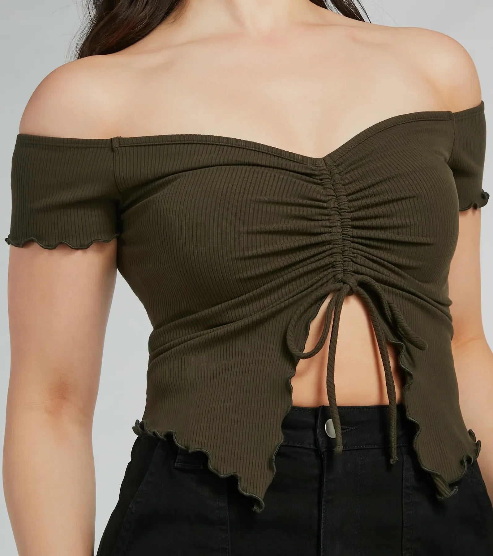 Heat Wave Off-The-Shoulder Crop Top