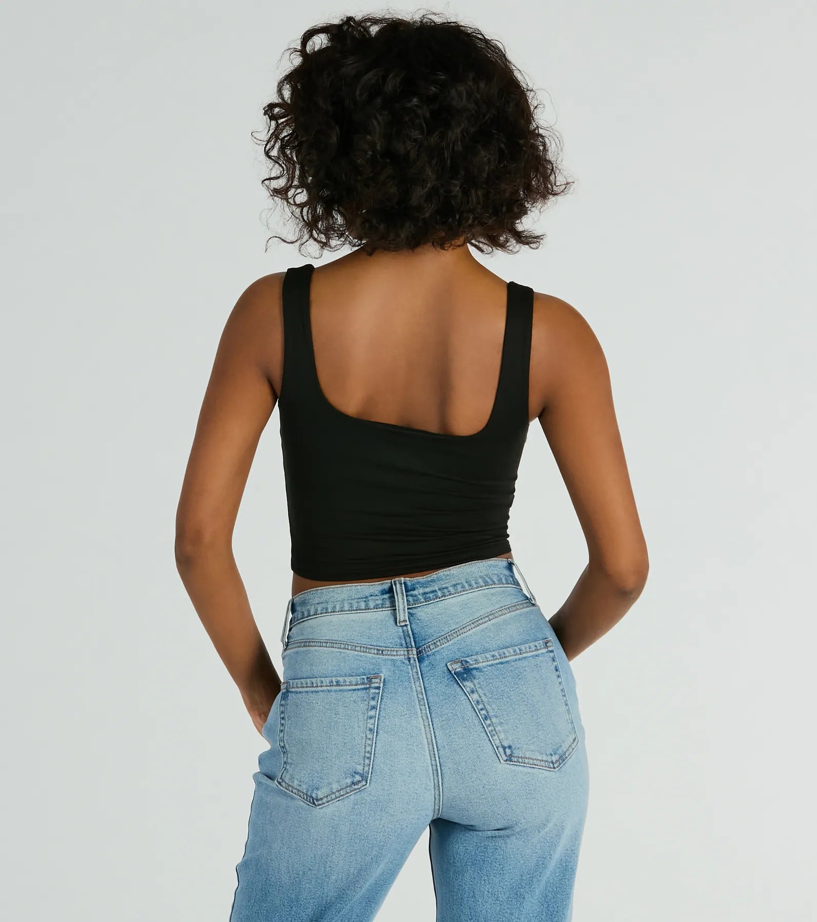 Adorable Icon Scoop Neck Bow Crop Top