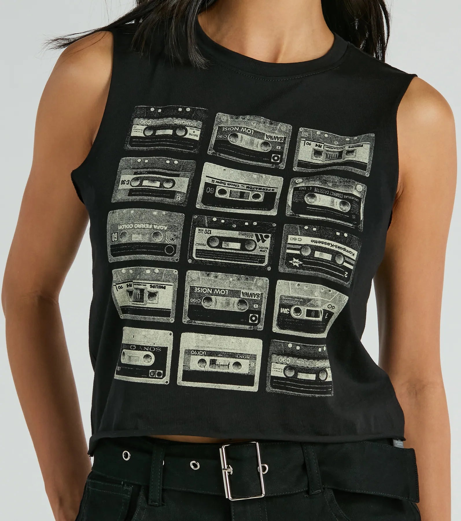 Kickin It Old School Cassette Graphic Muscle Tee