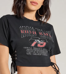 Road Race Cropped Graphic Tee