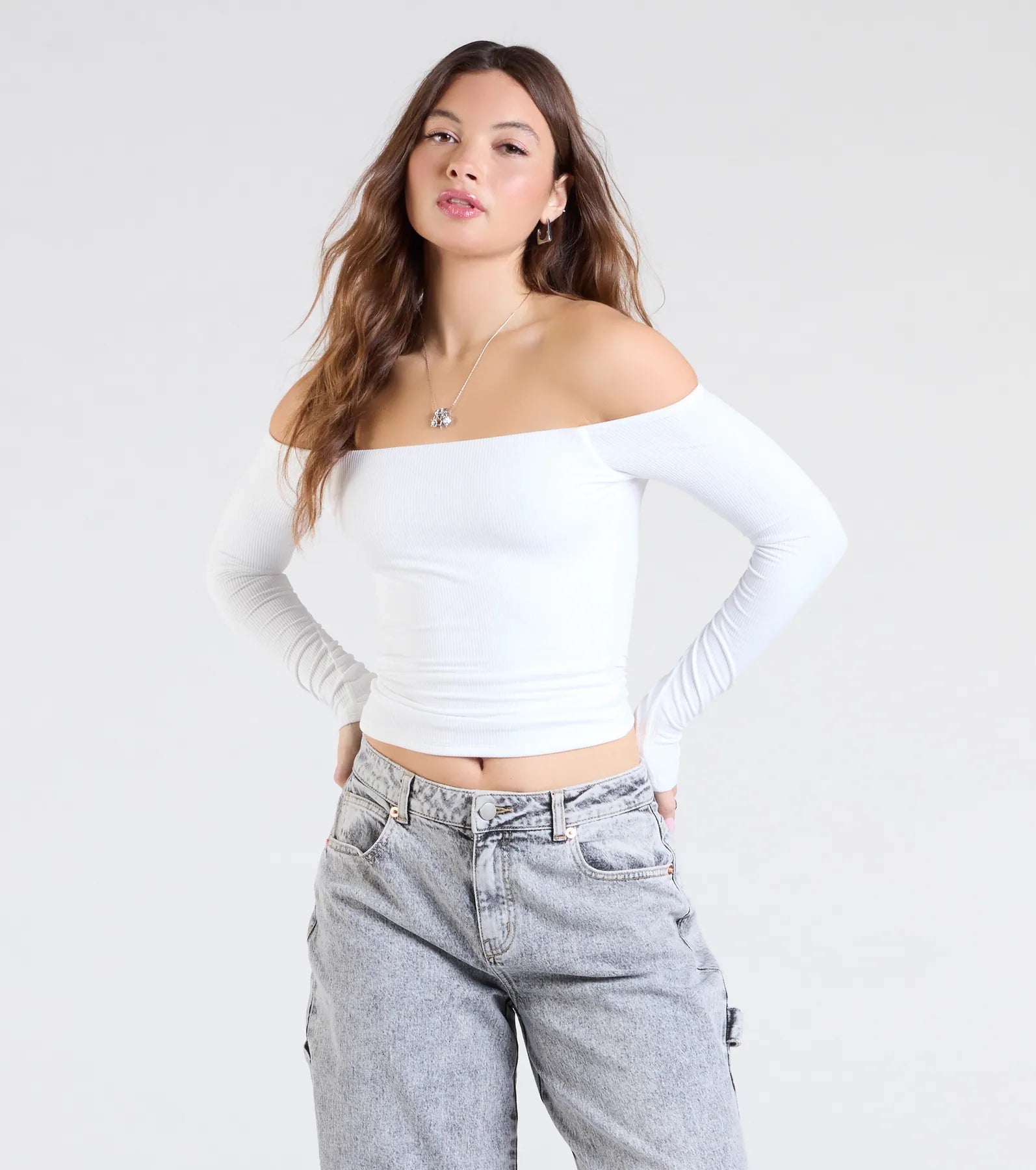 Simply Elevated Off-The-Shoulder Smooth Knit Top