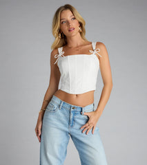 Sweet on You Lace-Up Corset Top