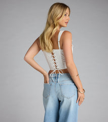 Sweet on You Lace-Up Corset Top