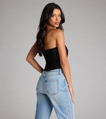 Tie It Up Strapless Lace Up Corset Top