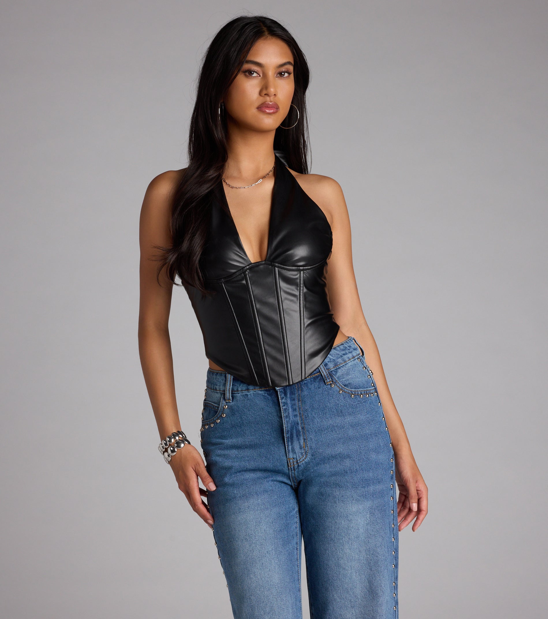 Undeniable Flair Halter Corset Top