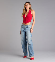 Tempting Style Halter Corset Top