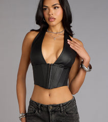 Daring Edge Lace-Up Corset Top