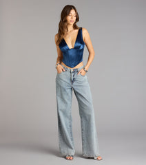 Midnight Muse Satin Corset Top