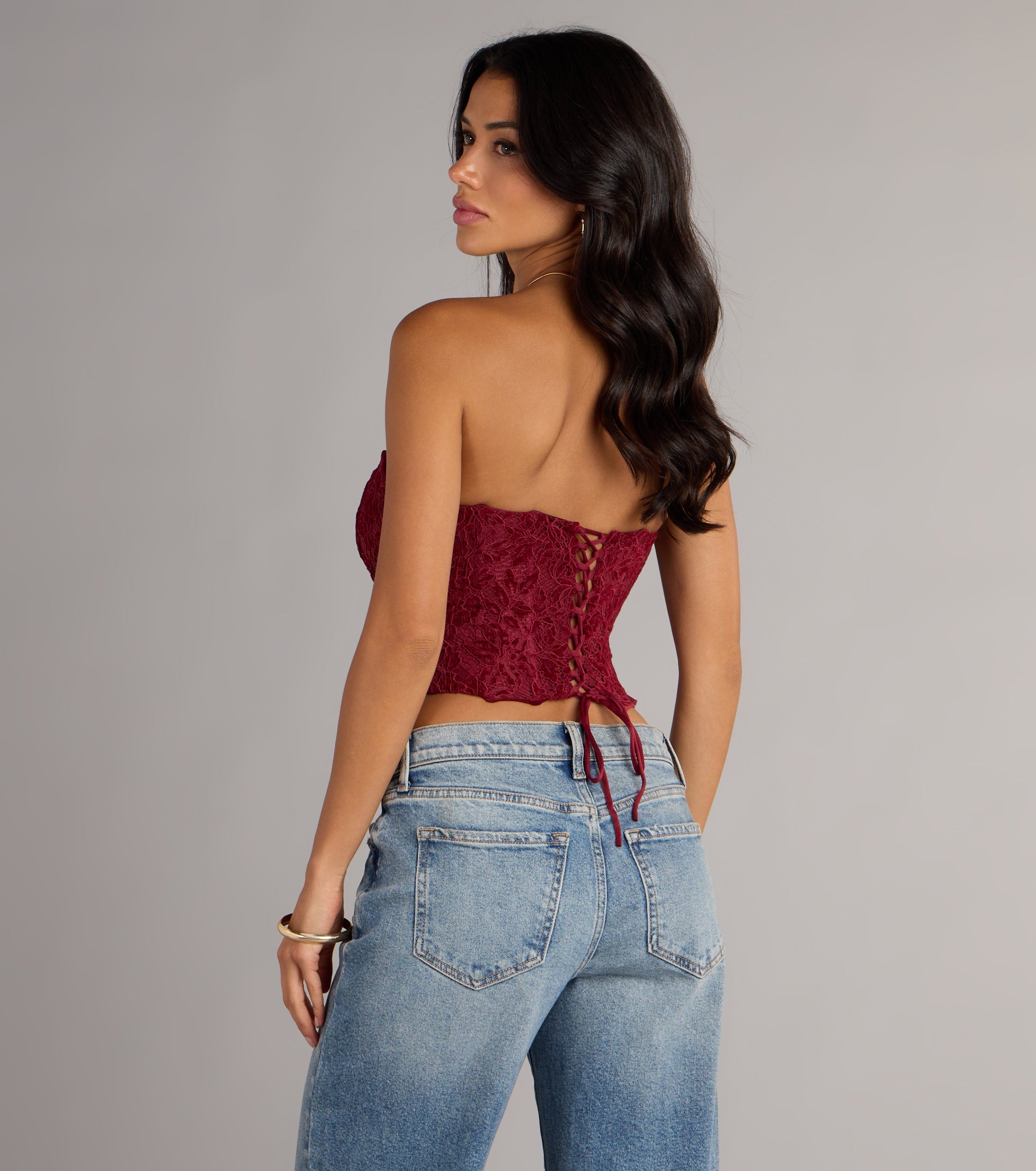 Sweet Obsession Strapless Lace Corset Top