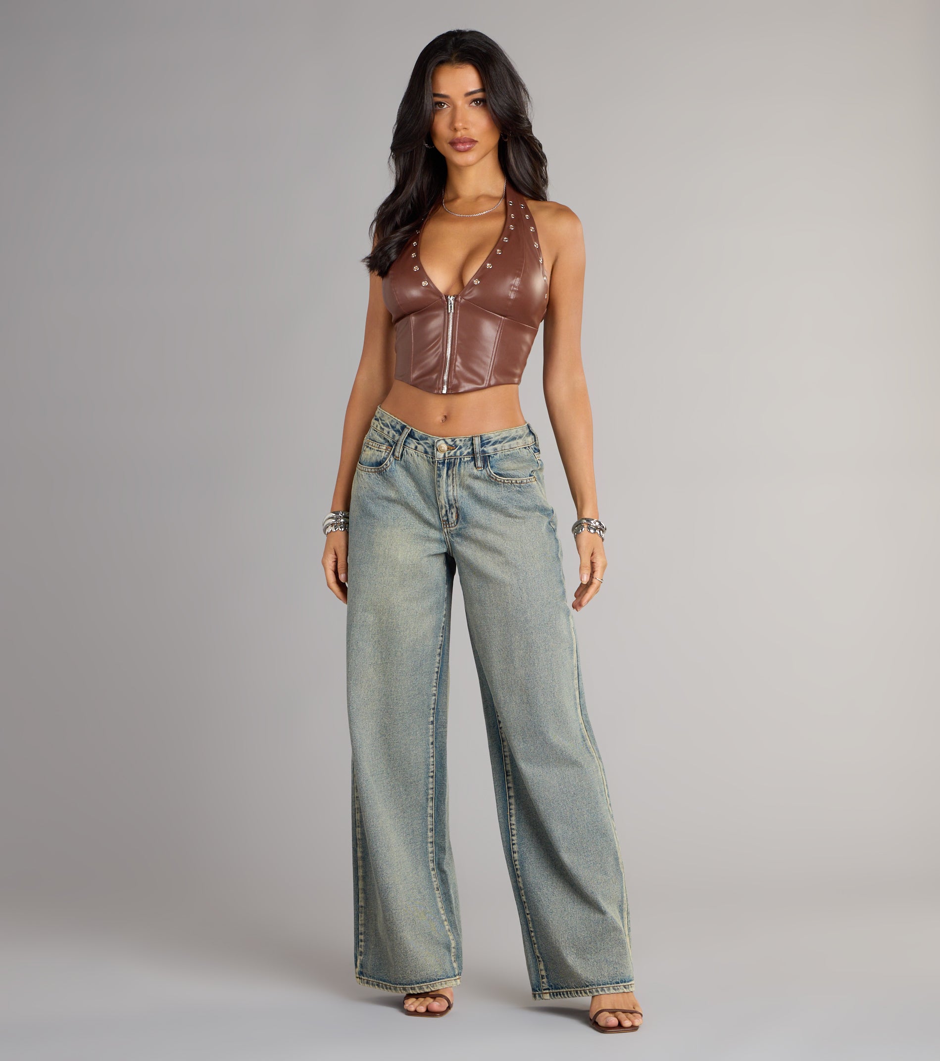 Zip Me Up Halter Corset Top