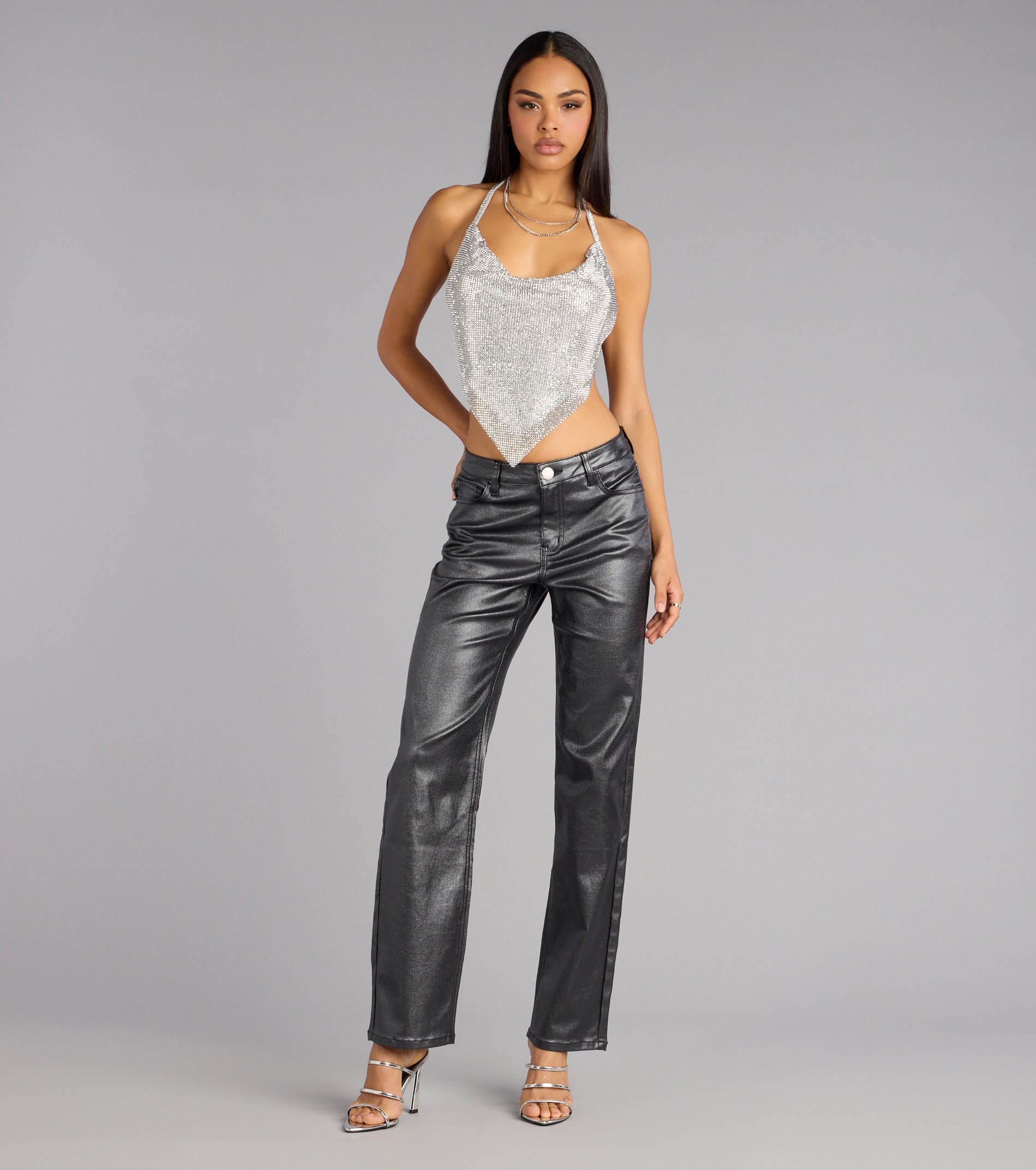 Spark Intentions Rhinestone Crop Top