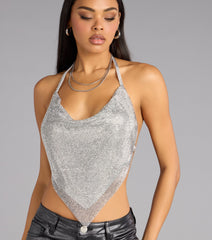 Spark Intentions Rhinestone Crop Top
