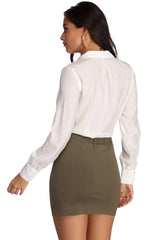 Sexy Sophisticate Tie Front Bodysuit