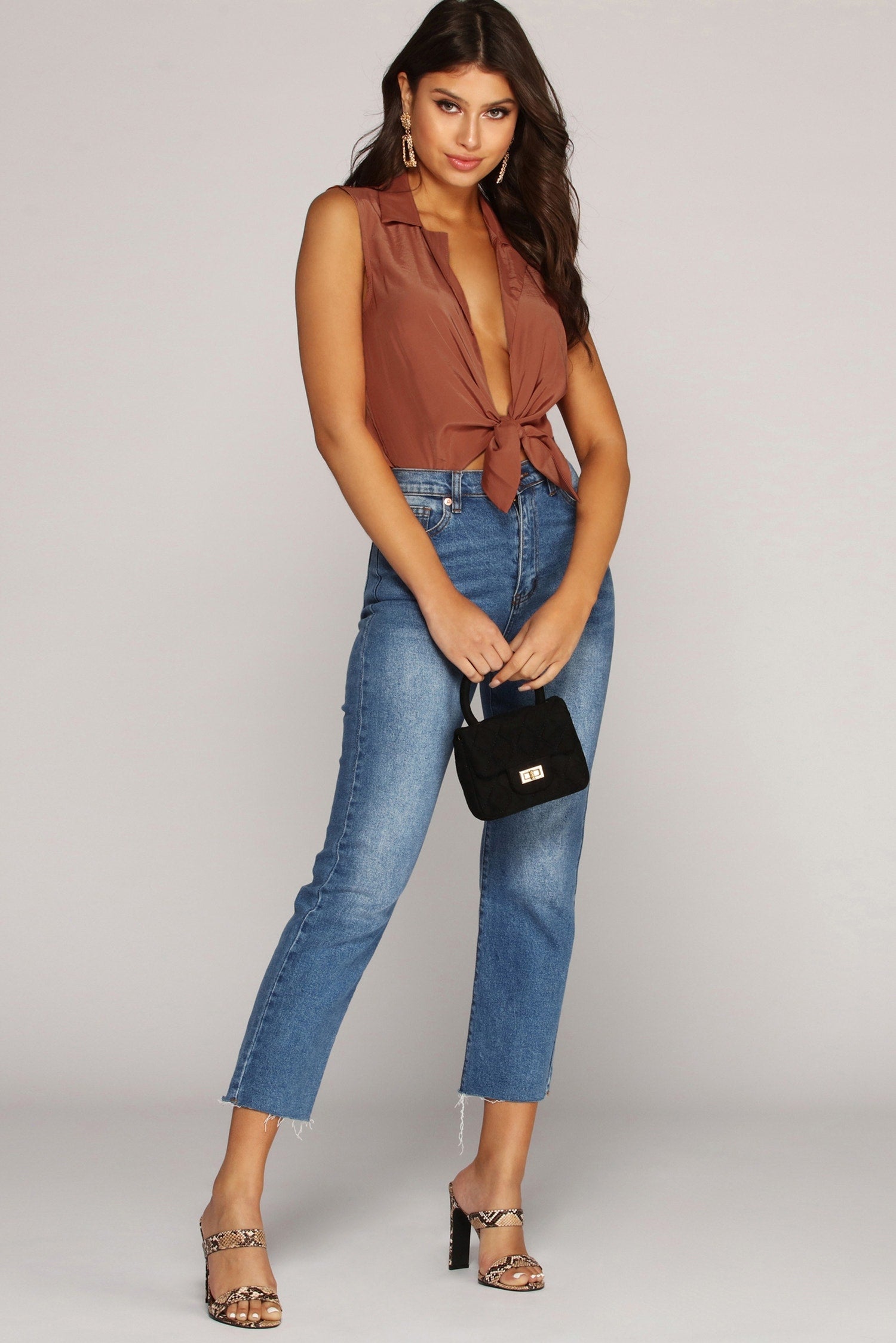 Sexy Sophisticate Tie Front Bodysuit