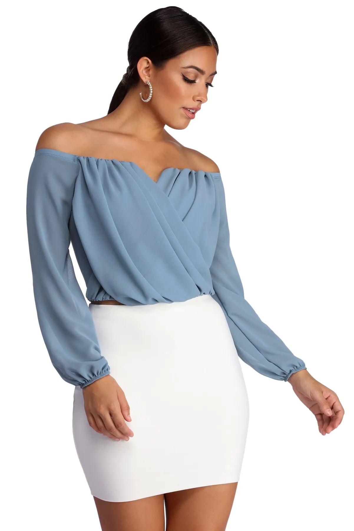 Sophisticated In Chiffon Strapless Top