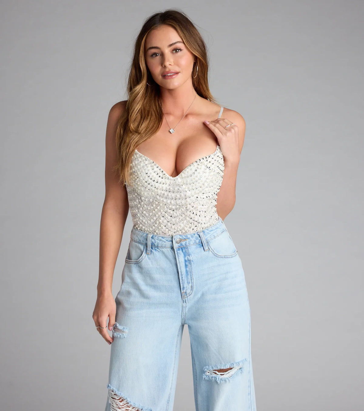 Twisted Angel Embroidered Bodysuit