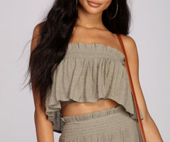 Boho Flow Ruffled Crop Top