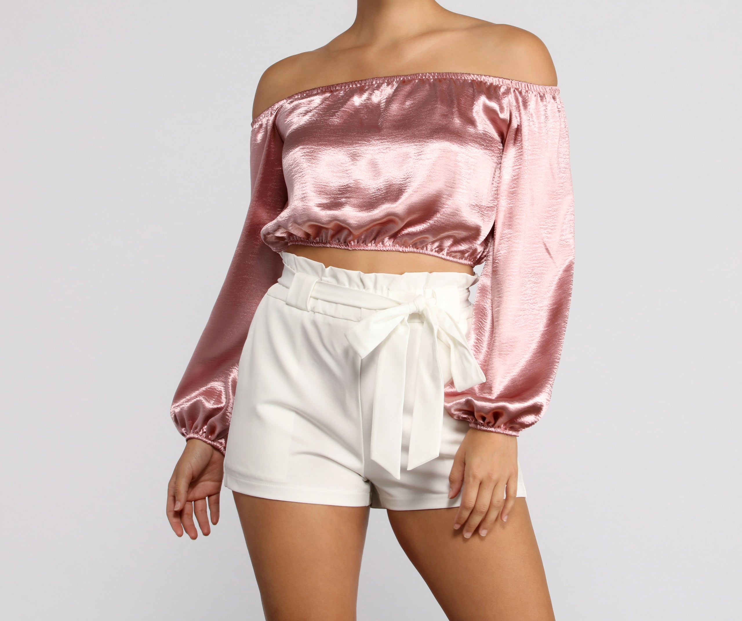 Stunning Sophistication Satin Crop Top