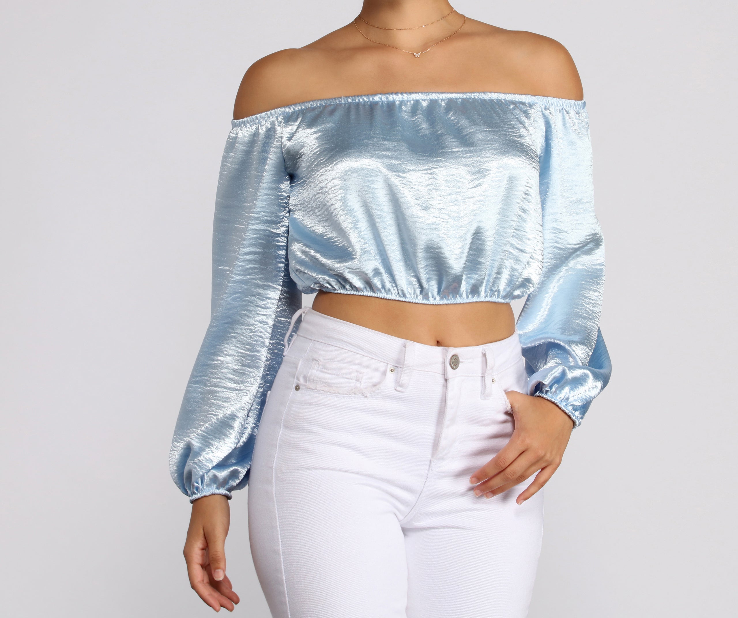 Stunning Sophistication Satin Crop Top