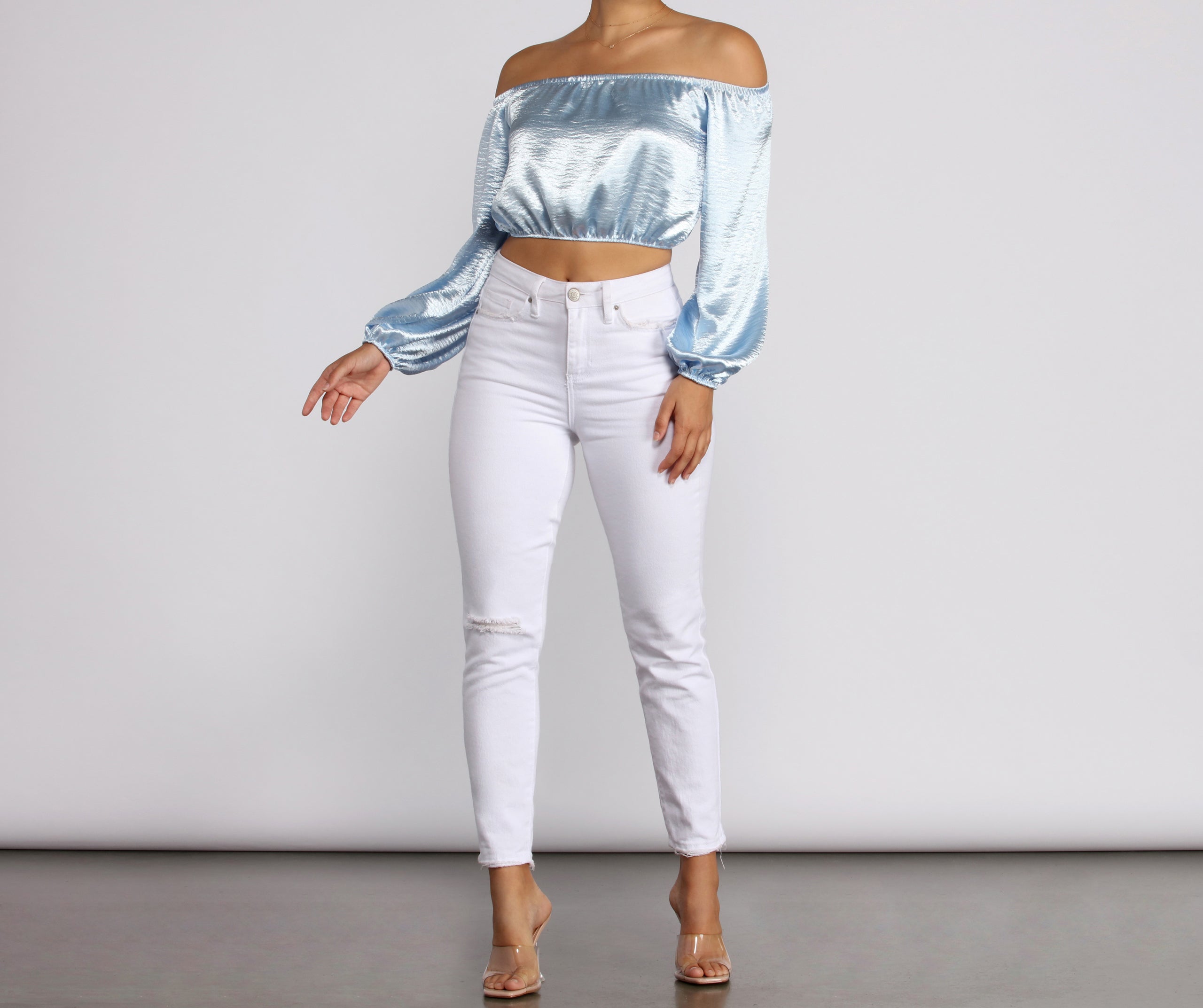 Stunning Sophistication Satin Crop Top