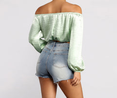 Stunning Sophistication Satin Crop Top