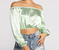 Stunning Sophistication Satin Crop Top