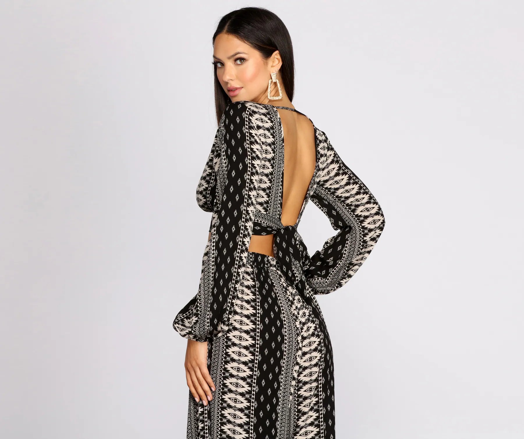 Boho Flow Tie Back Crop Top