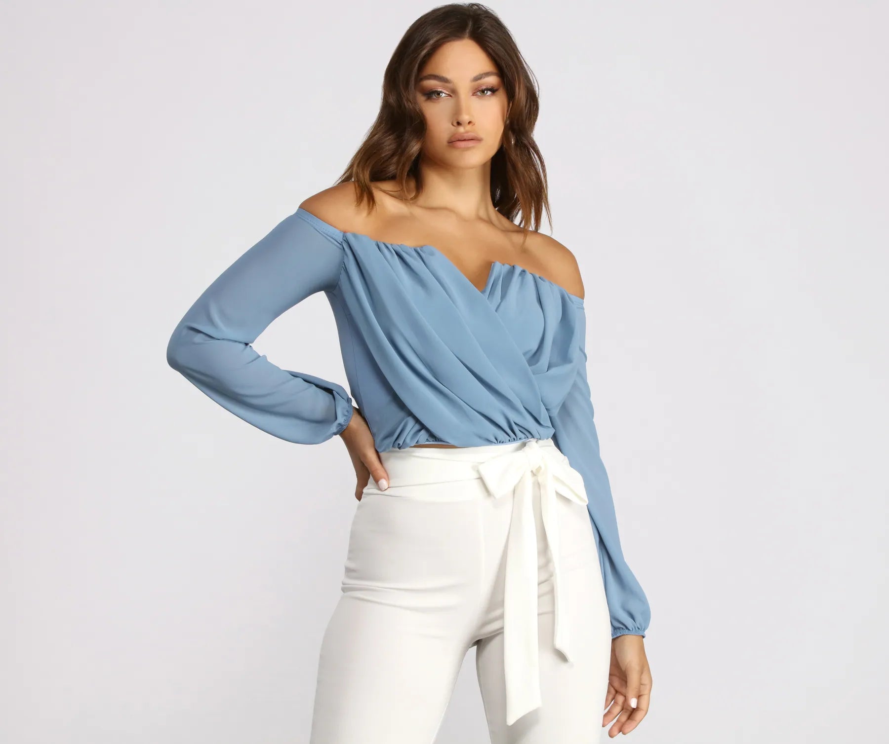 Sophisticated In Chiffon Strapless Top