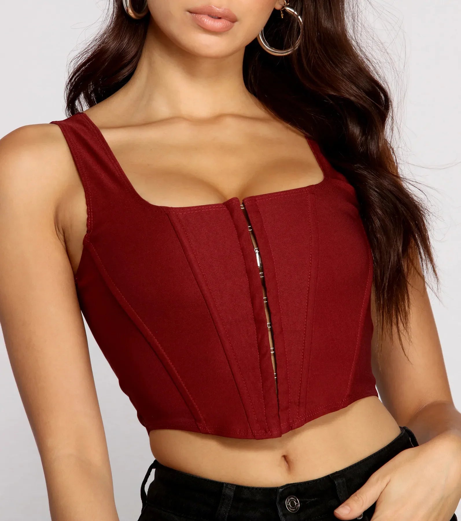 Hook and Eye Corset Crop Top