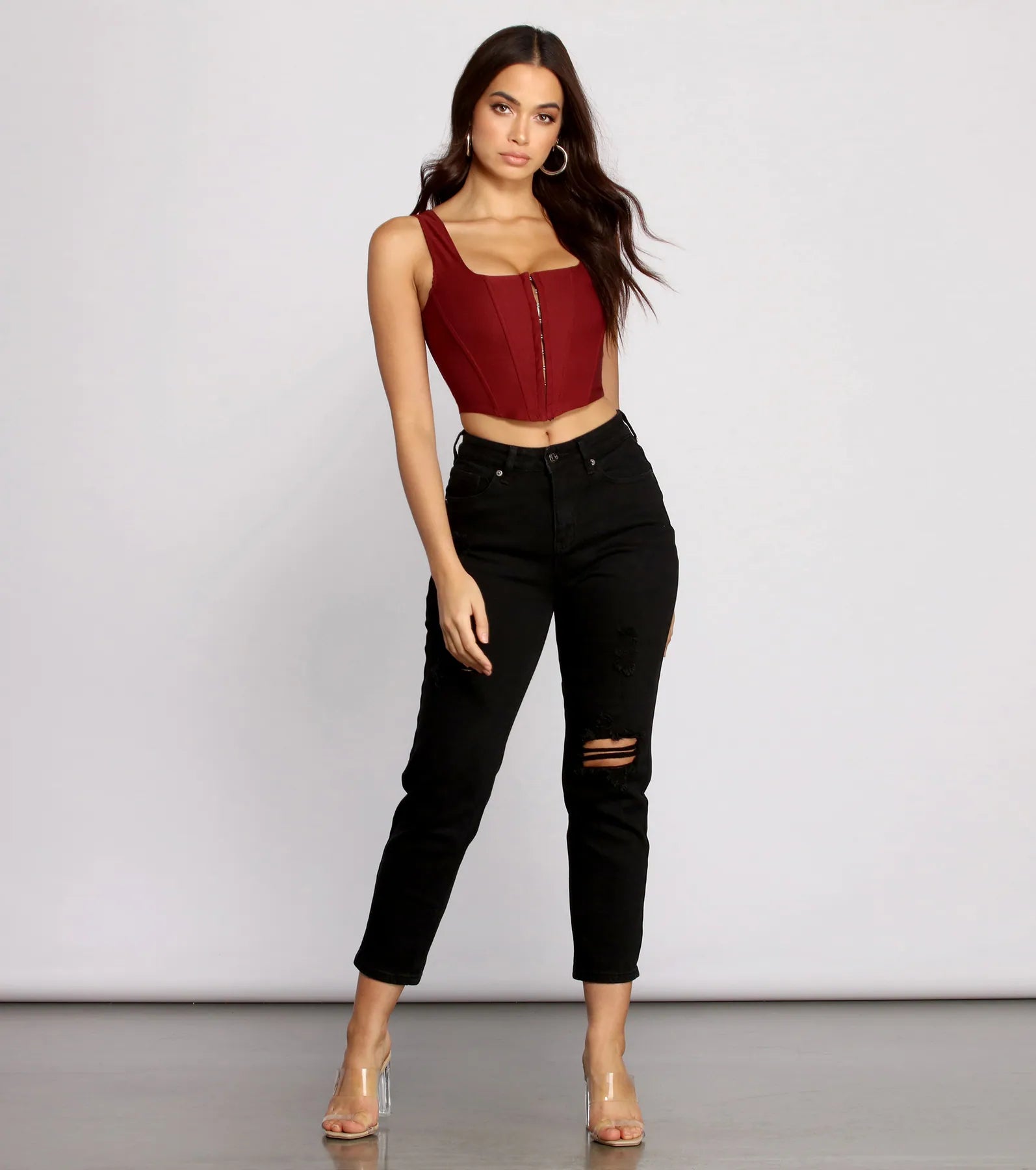 Hook and Eye Corset Crop Top