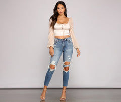 Stylish Sweetheart Satin Crop Top