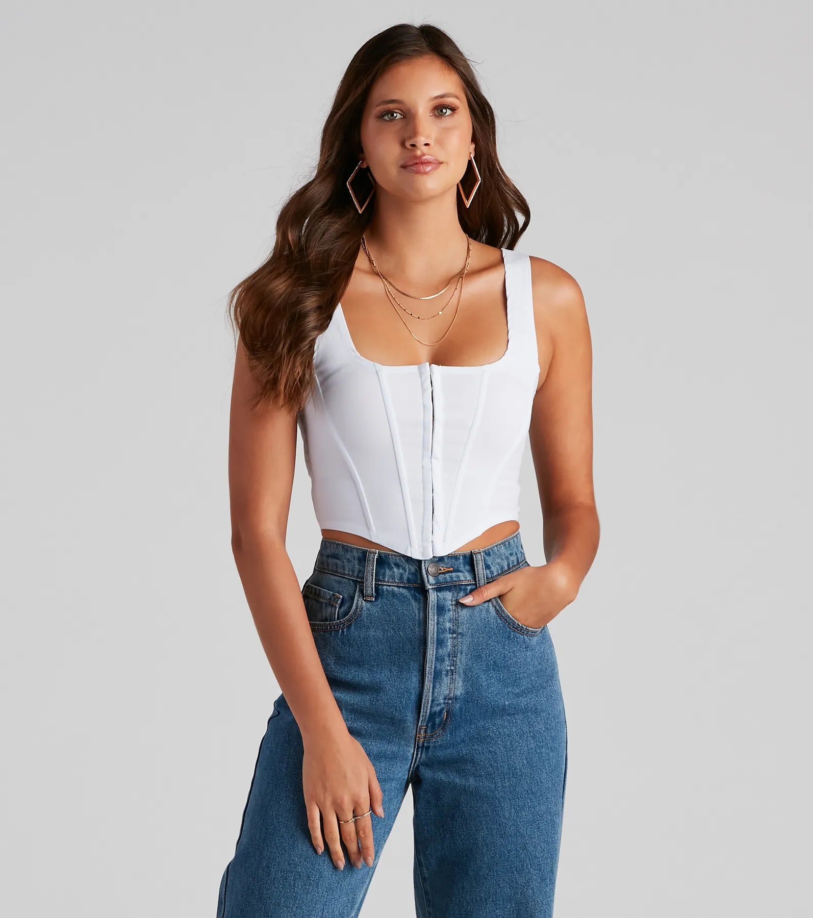 Hook and Eye Corset Crop Top