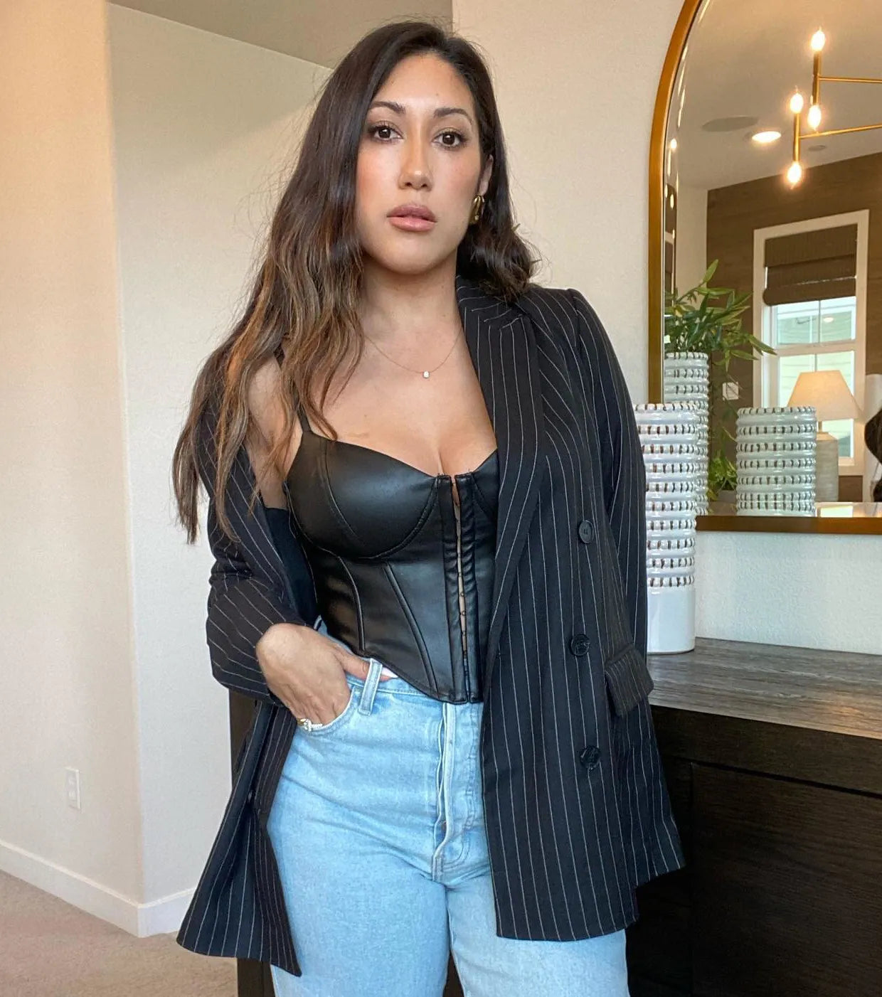 Bold Moment Faux Leather Corset Top
