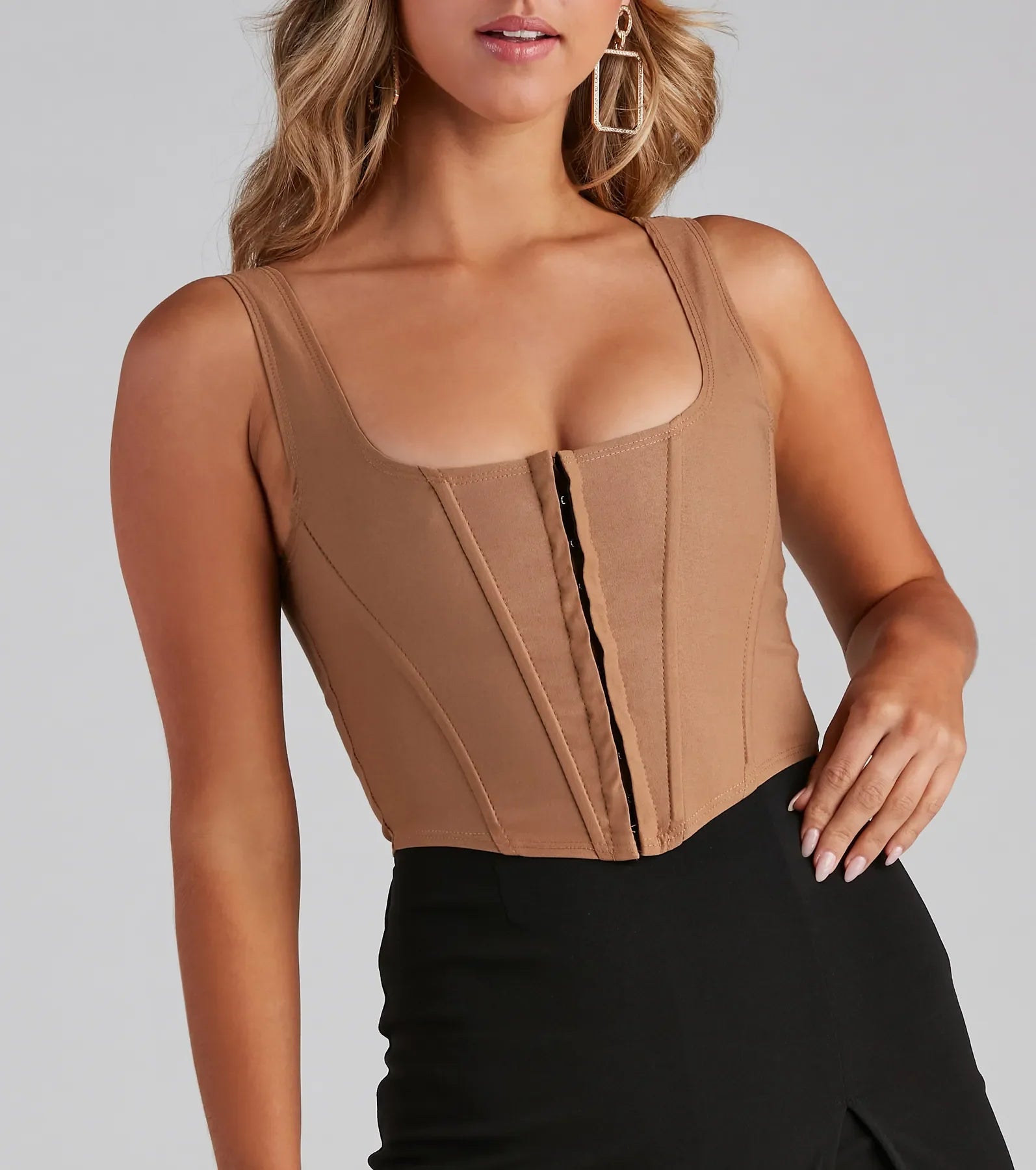 Hook and Eye Corset Crop Top